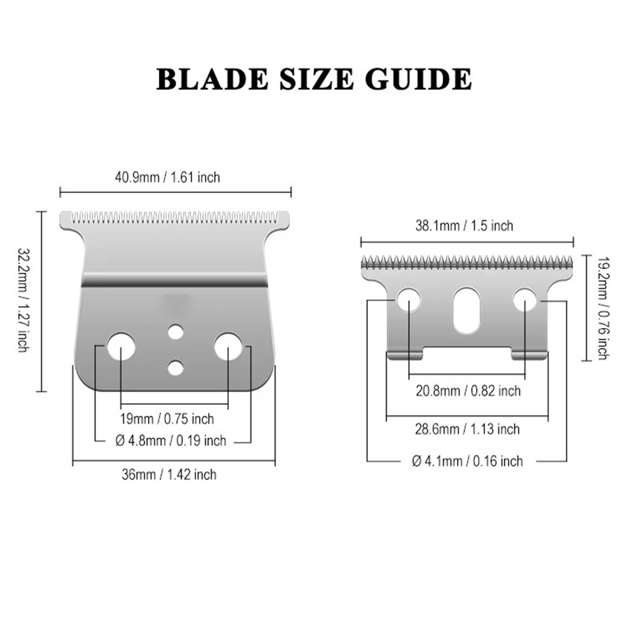 Stainless Steel Clipper Cutter Metal Blade T-Outliner Replacement Hair Trimmer Blade