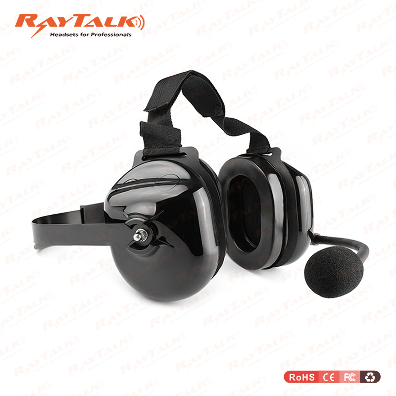 Heavy Duty Ptt Noise Cancelling Electret Microphone Headset for 2 Way Radio