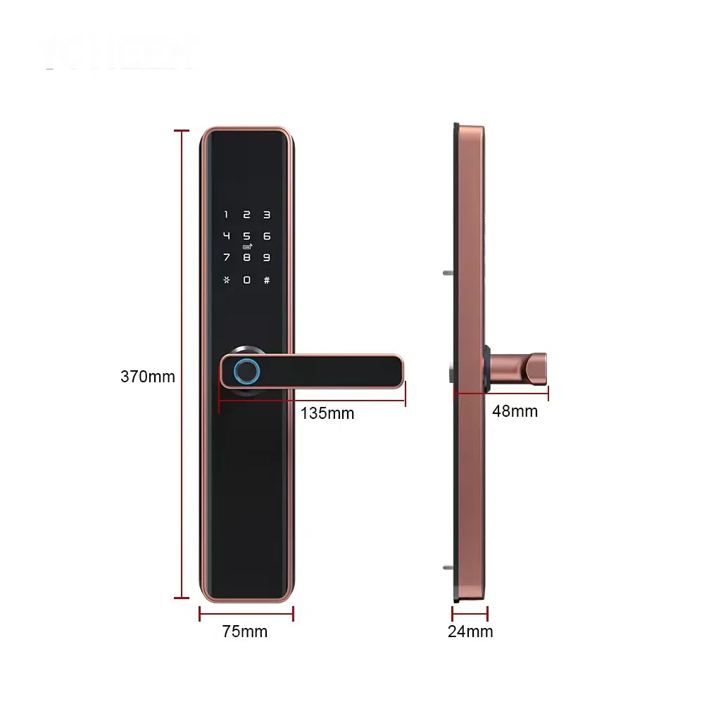 RFID Card Unlock Tuya Smart Cylinder WiFi Door Lock with Fingerprint