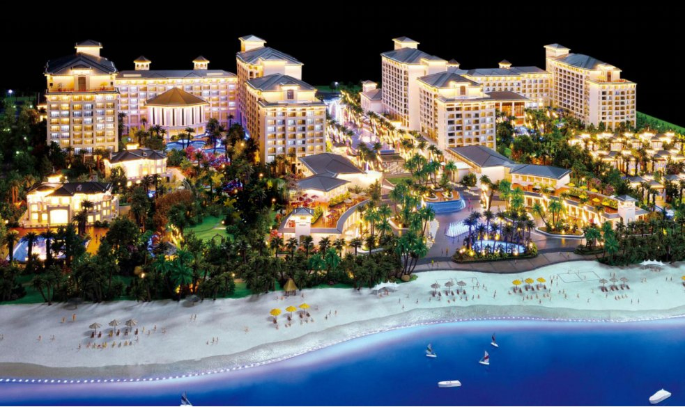 Sand Table Model for Innovative Tourism Resort Planning with Lighting Display