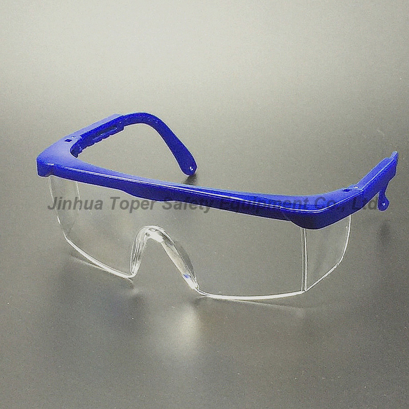 Side Protection Adjustable Frame PC Lens Safety Glasses (SG100)