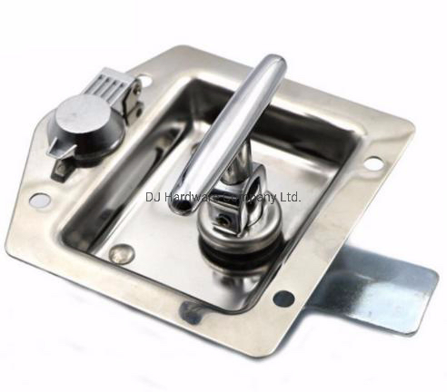 Car Truck Trailer Folding T Recessed Paddle Shape Tool Box Latch Lock