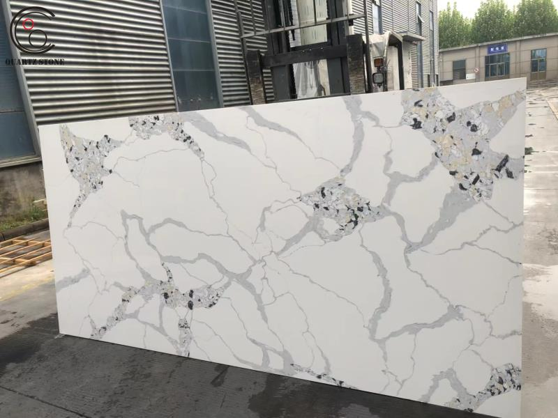 Manufacture Quartz Stone Slab Popular Color Large Veins Quartz Stone Slab