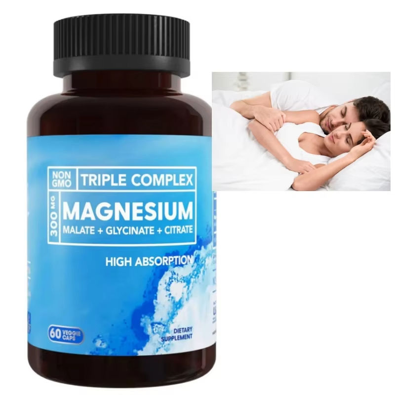 Olli OEM/ODM Vegan Triple Magnesium Complex 30omg Magnesium Glycinate Malate Citrate Capsules Relax Magnesium Capsules