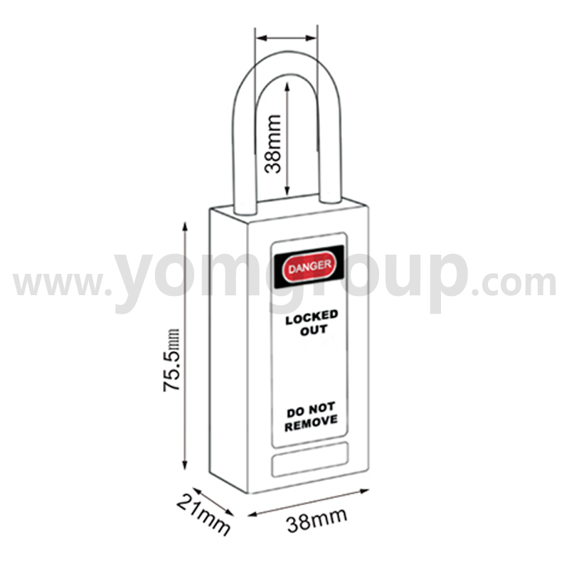 Long Body Type Safety Lockout Padlock with 25mm 38mm 76mm