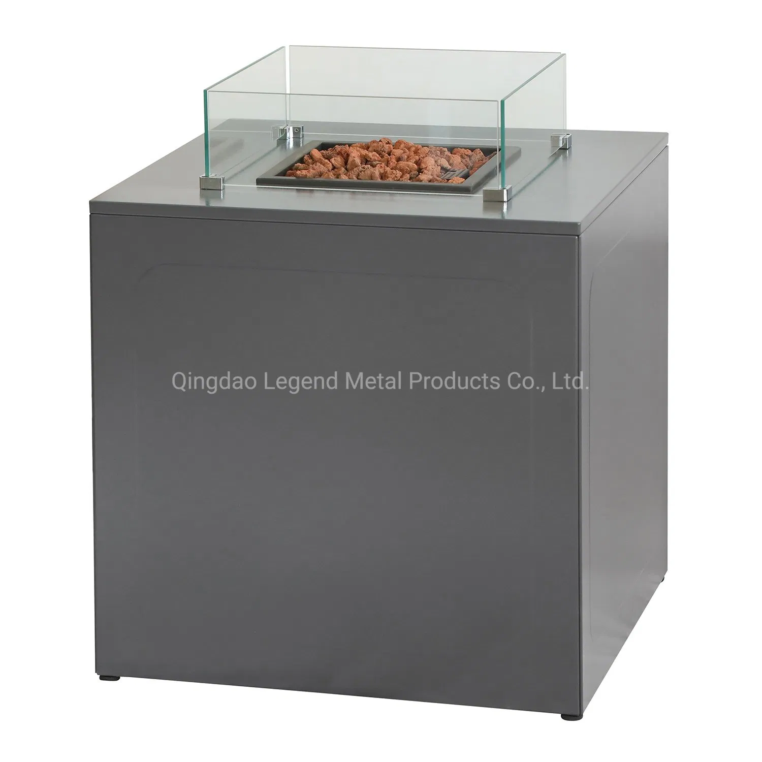 Popular Outdoor Gas Fireplace with Glass Wind Shade by LPG Cube 600