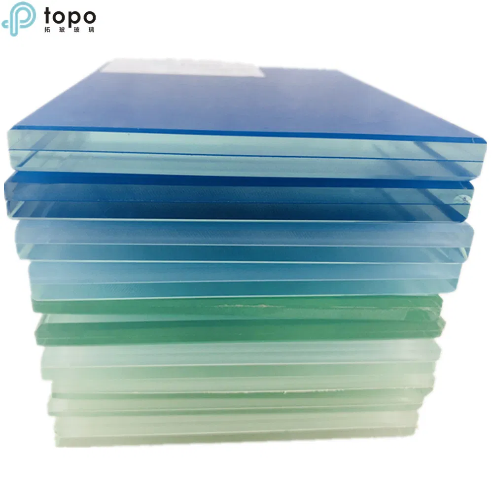 8.38mm 10.76mm Light Blue Laminated Glass in Guangzhou (LG-TP)