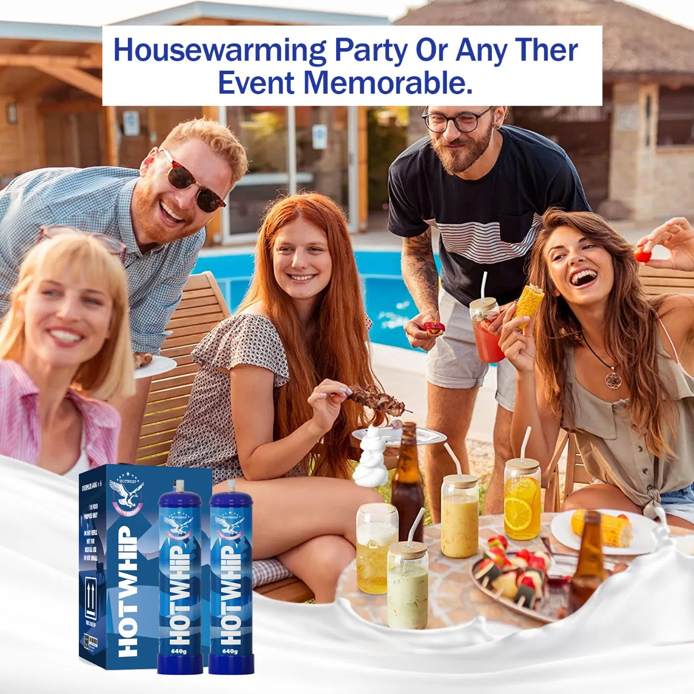 0.95L 640g 580g Whipped Cream Chargers Kitchen Cylinder Charger High Capacity Pure N2o Nitrous Tank Compatible with Cream Whippers Chargers