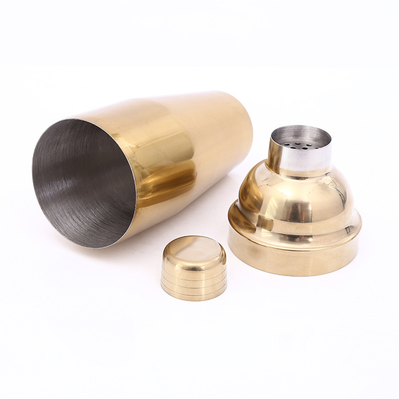 Шейкер барный 3-х секционный с позолотой, 250-750 мл