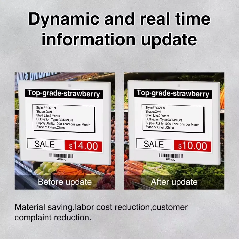 Supermarket Shelf 5.83-Inch Retail Electronic Ink Screen Display Price Tag