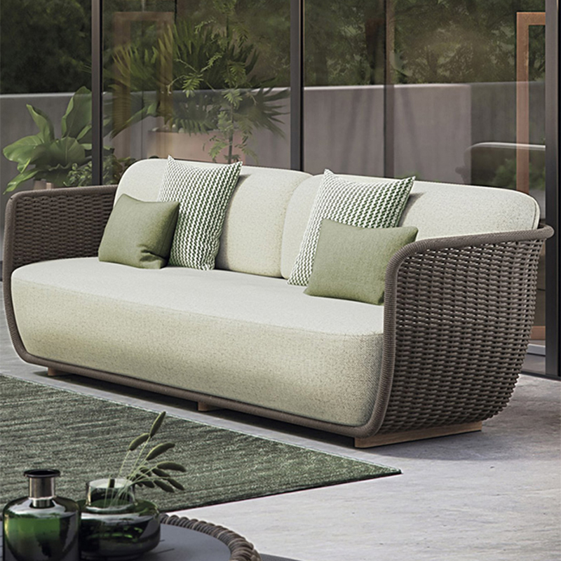 Садовая мебель диван алюминиевый ротанг столик комплект