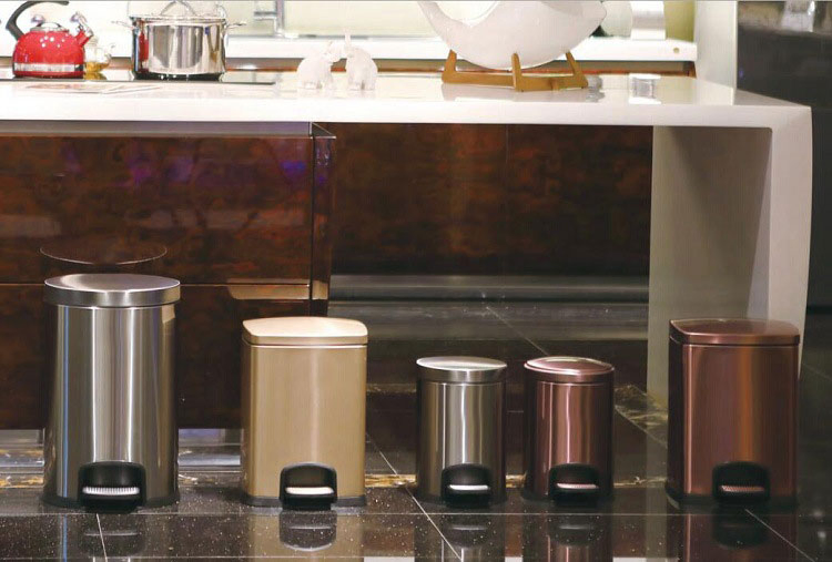 Мусорное ведро с педалью 12л, нержавеющая сталь