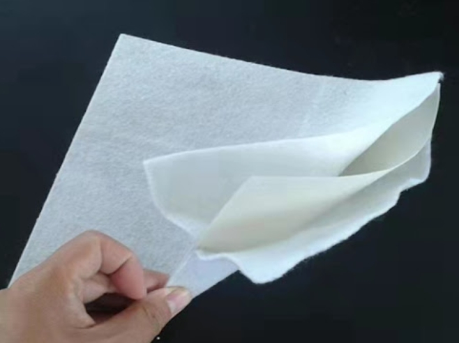 Compound Geomembrane with Nonwoven Geotextile and Membrane a Composite Figure of a Rectangle and a Trapezoid