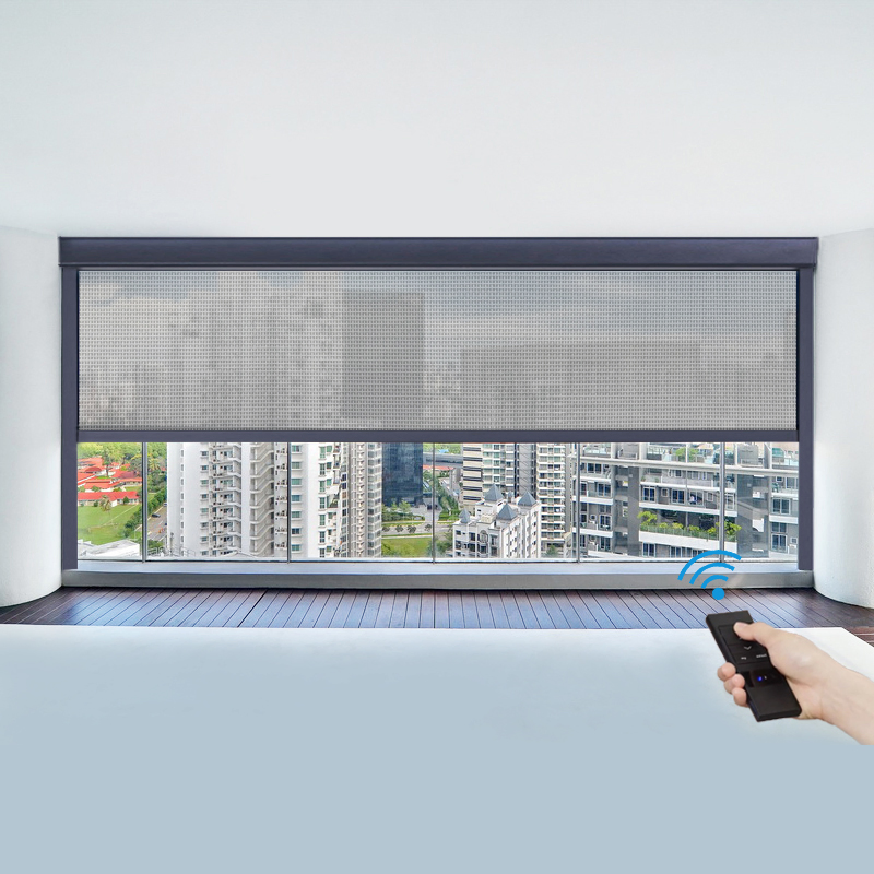 Operable Patio Windproof Blackout Fabric Zipper Outdoor Roller Blinds