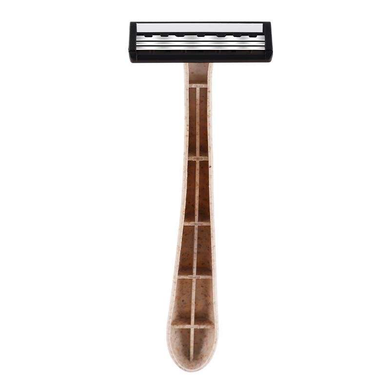 Eco-Friendly Triple Blade Disposable Razors with Wheat Straw Handles