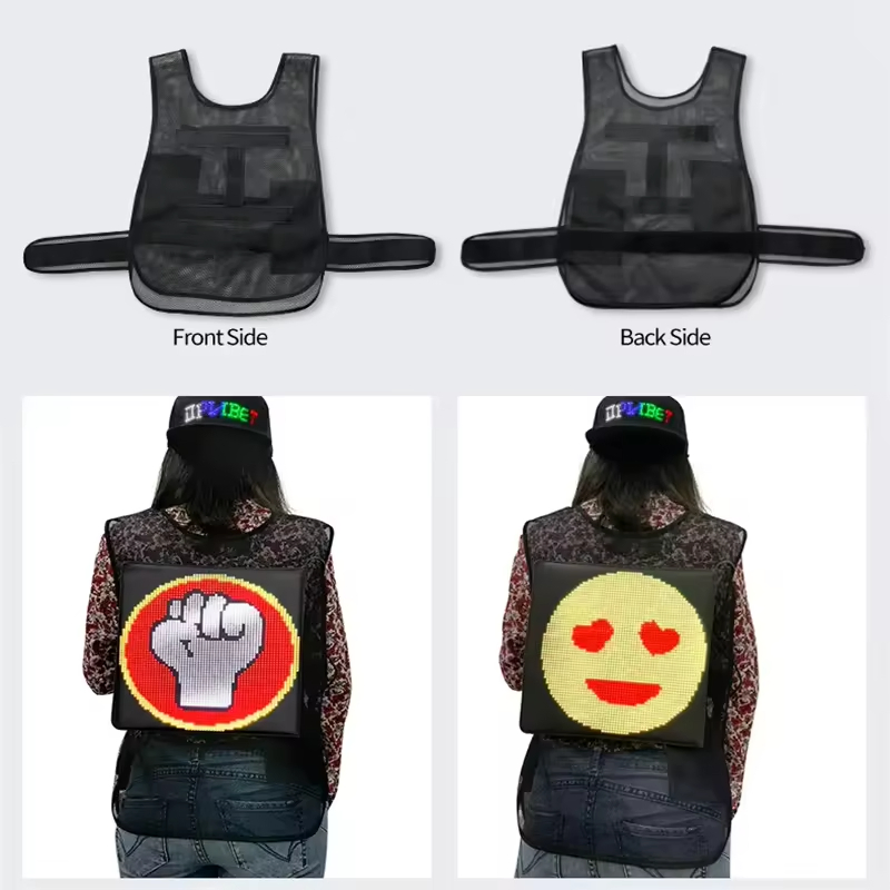 Hot Sale LED Flashing Jacket Animation Text Unisex LED Safety Vest