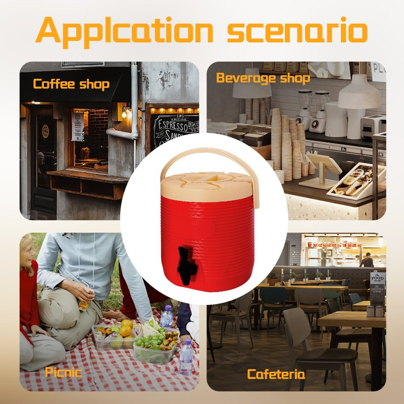 Daosheng in Stock Custom Logo Coffee Shop Green Vacuum Insulated Bucket Teapot Ice Bucket Drink Dispenser