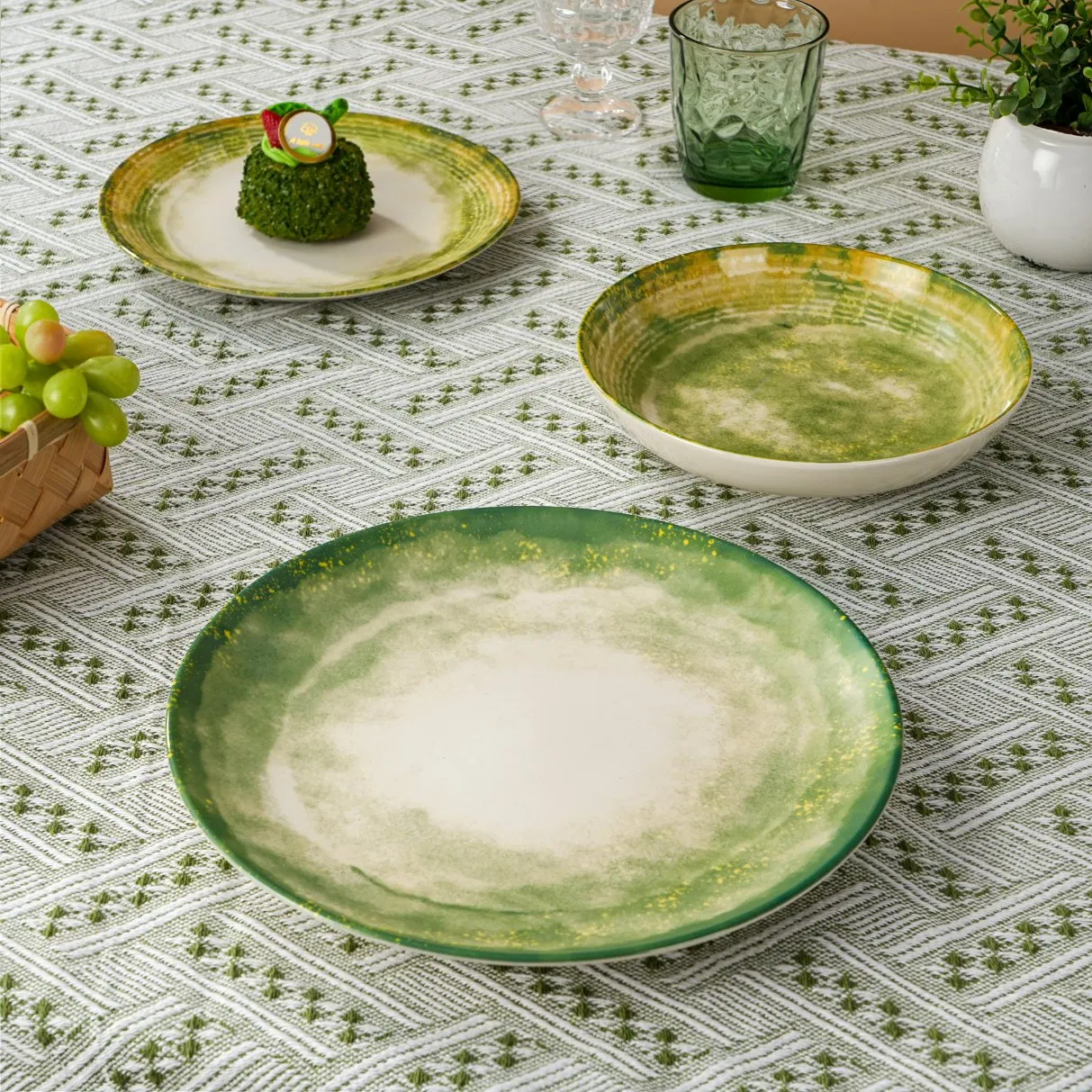 18PCS Stylish Digital Printing Dinnerware Set for Everyday Dining