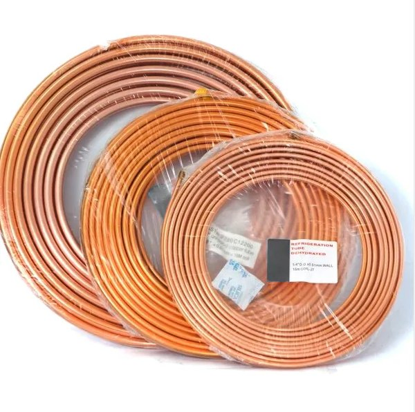 ASTM B88 Copper Tube/Pipe 1/4 3/8 5/8 Inch ASTM B280 C12200 C2400 Pancake Coil for Air Conditioning