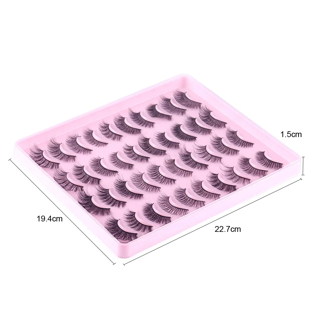 Wholesale 20 Pair Pink Natural 3D Thick Long Fake Eye Lashes DIY Fake Lashes Extension Fake Eyelashes