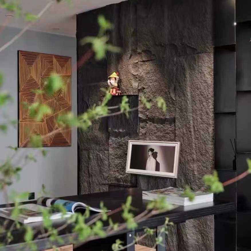 3D Indoor Decoration Wall Panel Waterproof PU Stone Culture Panel