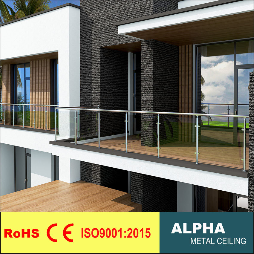 Modern Design with High Quality Stainless Steel Hardware Glass Railing