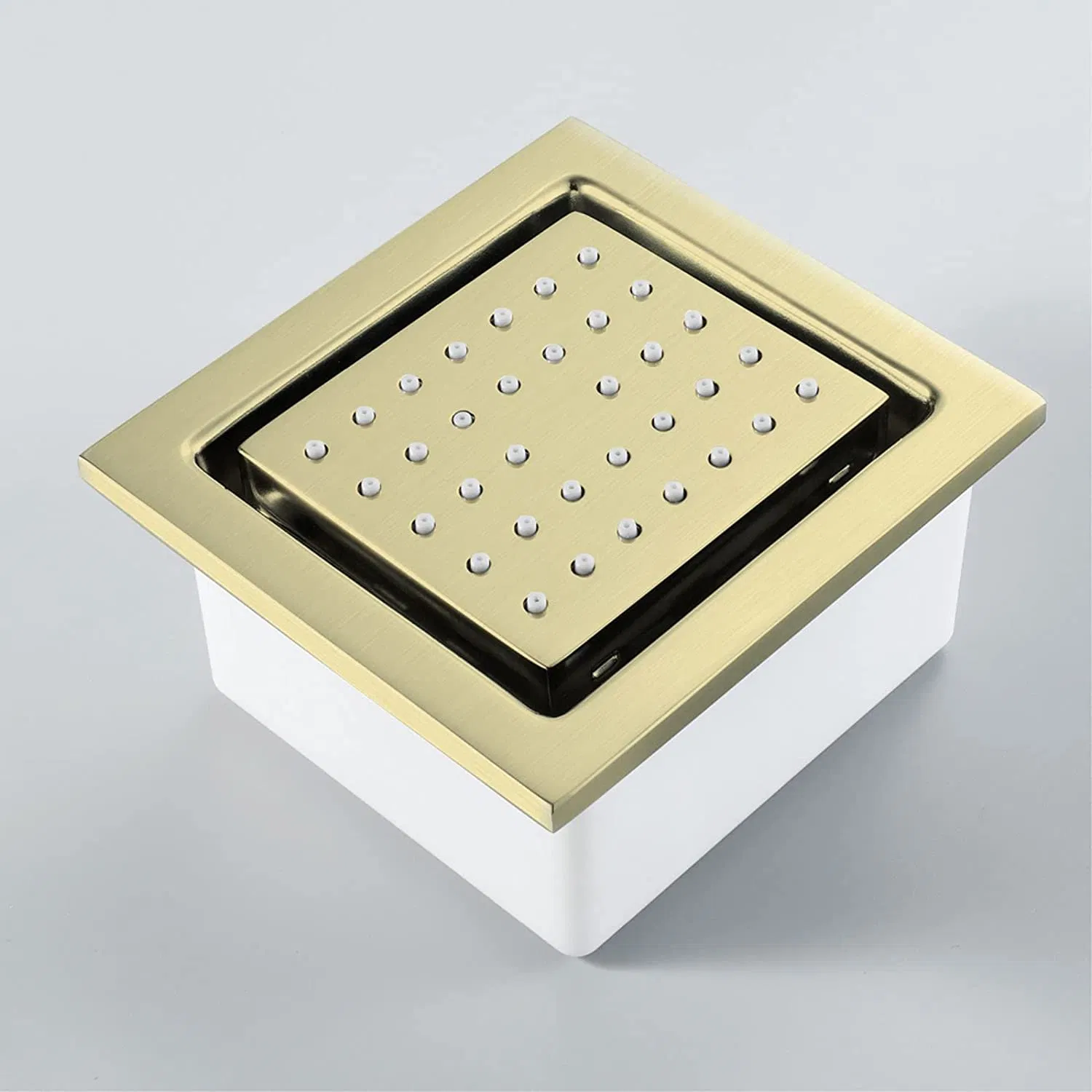 Homedec Shower Head Body Spray Adjustable Rectangle Shower Jet Body Spray SPA Brass Wall Mount Massage SPA Side Sprayer, Brushed Gold, 4 PCS