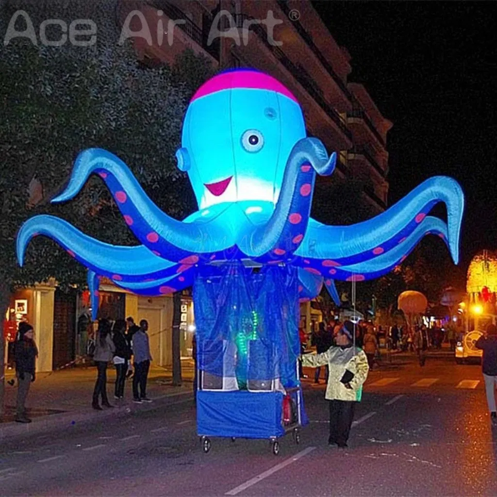 Giant Inflatable Octopus with LED Lights for Stage Event Party Nightclub Decoration