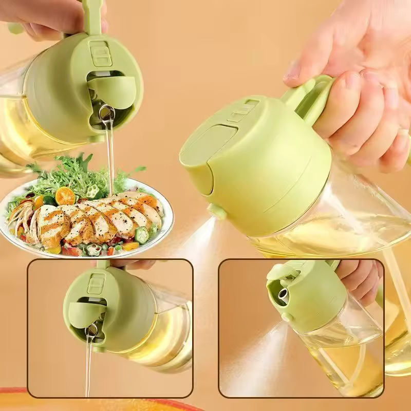 2in1 470ml Spray Oil Sprayer Bottle Spray Oil Dispenser Salad BBQ Kitchen Baking Roasting Camping Picnic