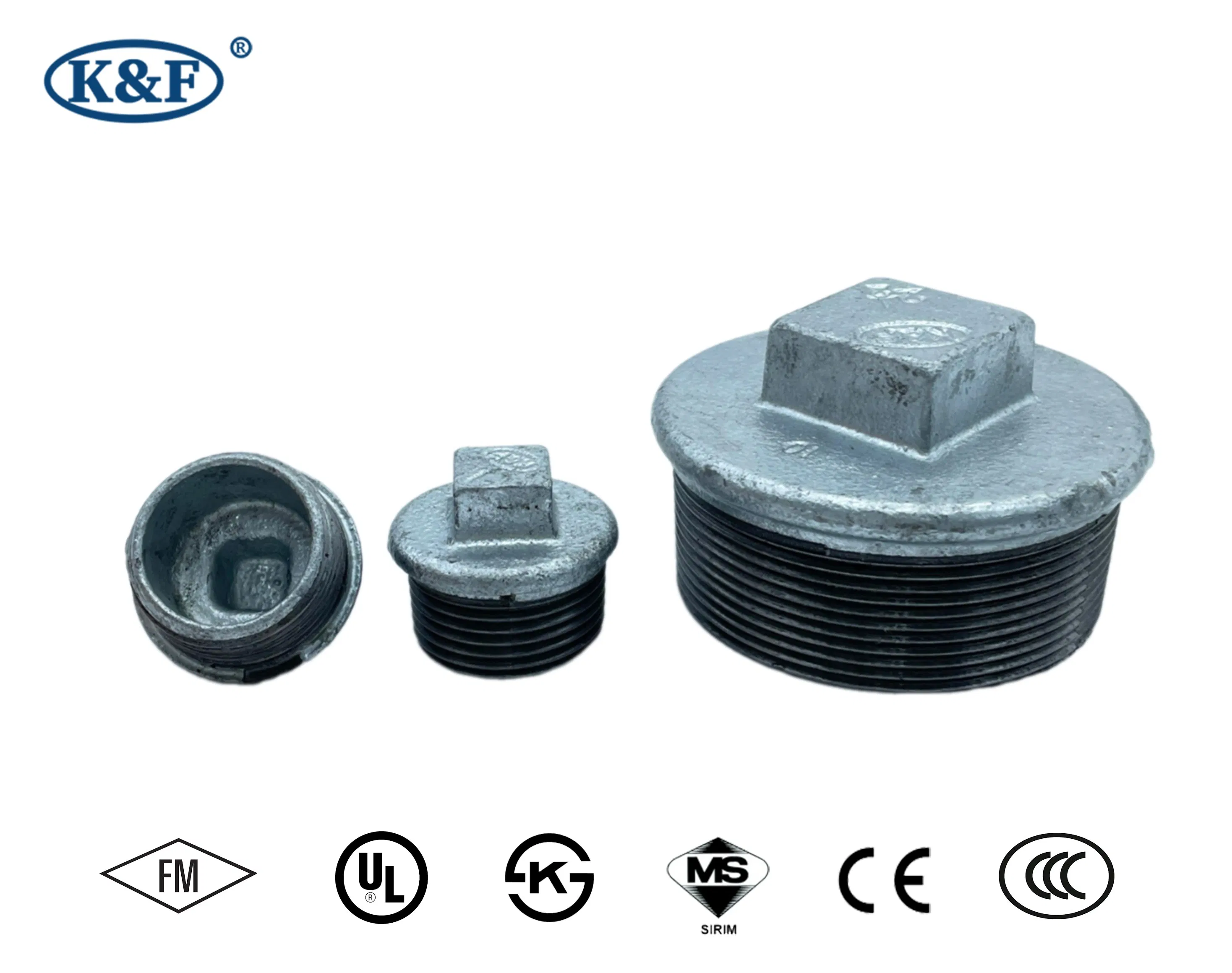 Kanaifu Galvanized Plain Plug Pipe Fitting, Factory Price, UL/FM Certificates
