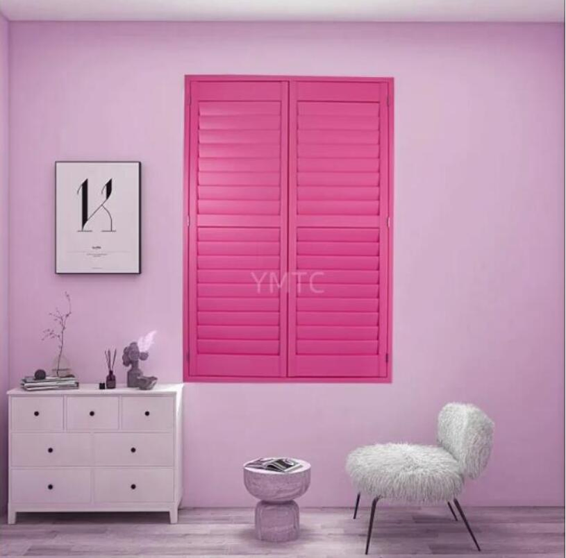 Factory Popular Pink Custom Hidden Tilt Rod Full Height Window Shutter
