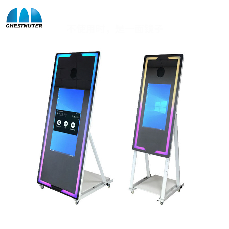 Wedding Selfie Mirror Photo Booth Software Machine Interactive Touch Magic Mirror Photo Booth with Camera