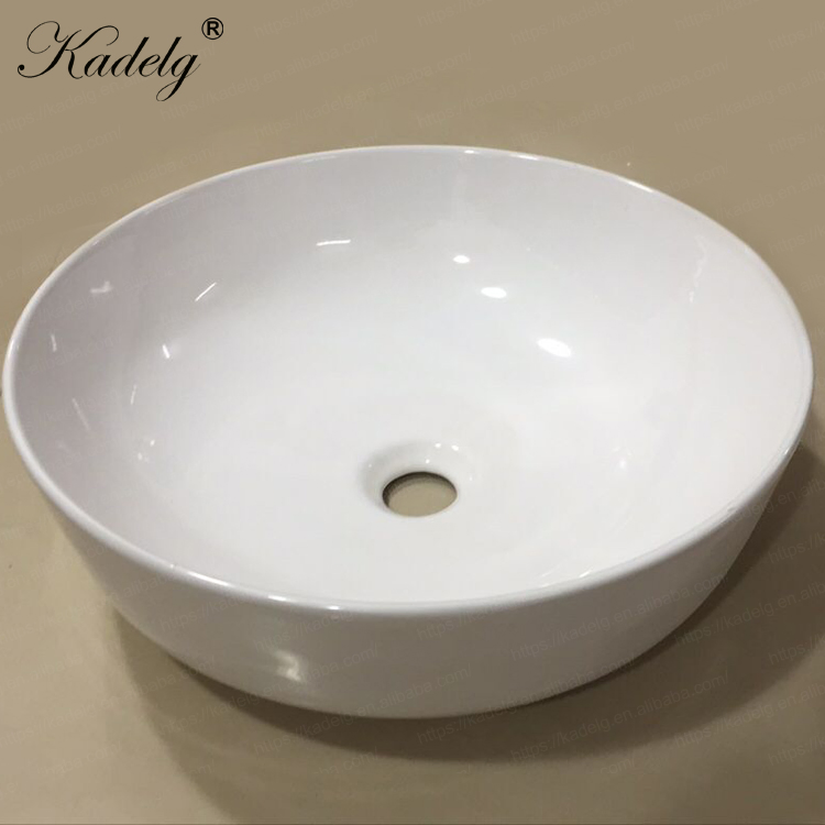 Round Bathroom White Toilet Sinks Porcelain Art Hand Wash Basins
