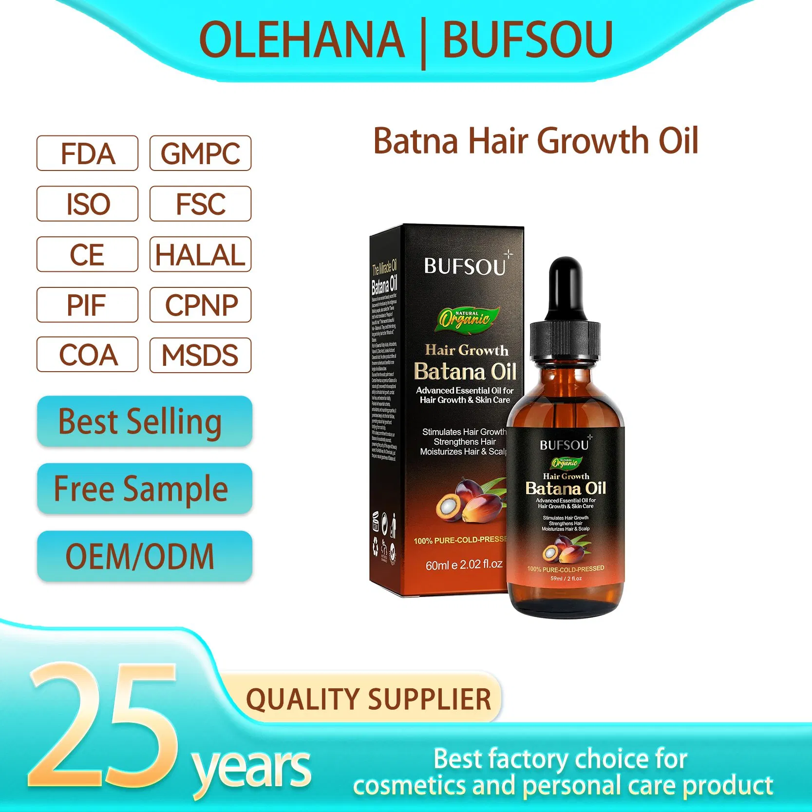 Hotsale in Africa Anti Hair Loss Natural Treatment Private Label Nourishing Organic Hair Growth Batana Hair Oil