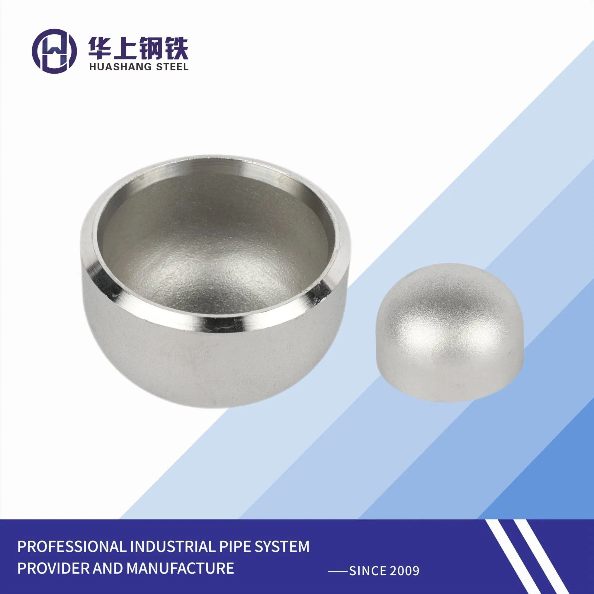 Pipe Fittings Seamless Weld Tube Cap End Cap DN200 DN150 6" 8" Stainless Steel Butt Welding Pipe Fitting 316 Cap