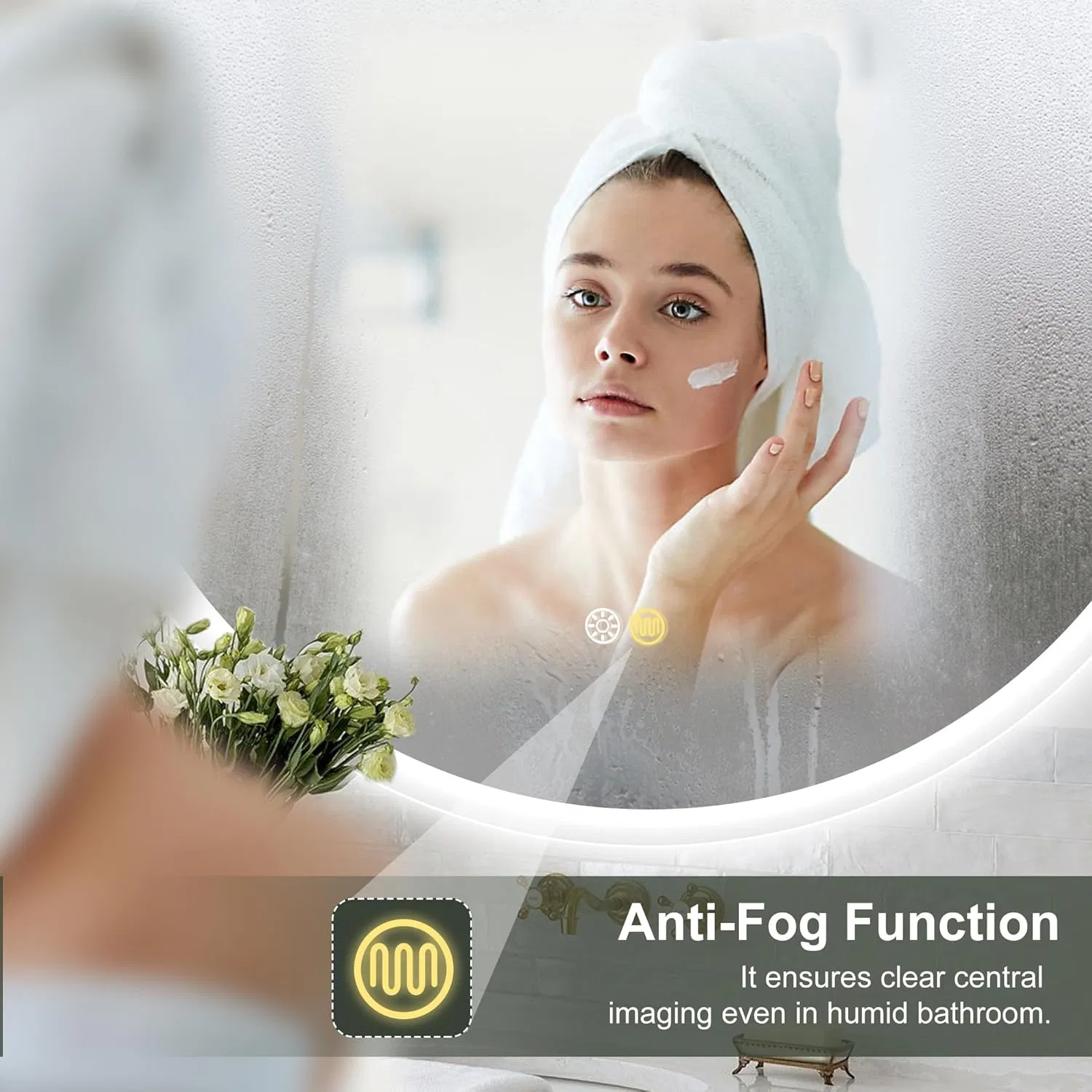 Factory Bathroom Smart Makeup Vanity Mirror with LED Intelligent Glass Home Decoration