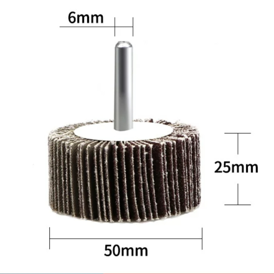 Абразивный лепестковый круг 50х25х6 мм на оси для полировки металла