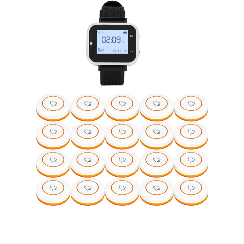 Catel Wireless Call Button System 1 Receiver 20 Pagers for Restaurant Nursing