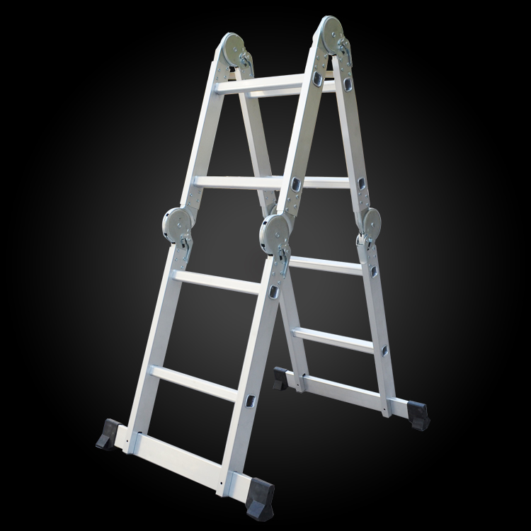 Customized Colour Trade Aluminium Multi-Purpose 4*8 Step Ladder with Small Hinge