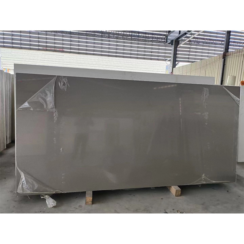 Pure Solid Artificial Stone Grey Quartz Slab Wholesale Price USA Standard