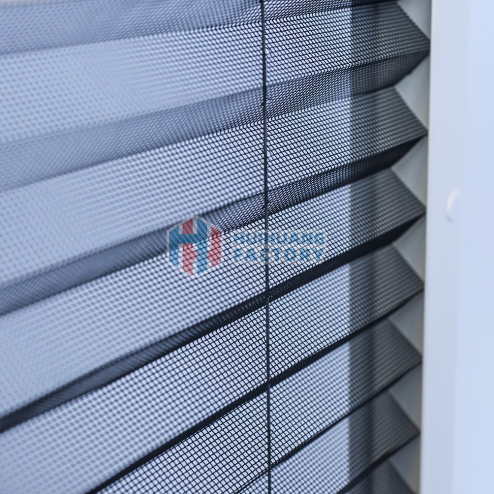 Aluminum Frame Mosquito Net Folding Metal Pleated Mesh Door Easy to Install