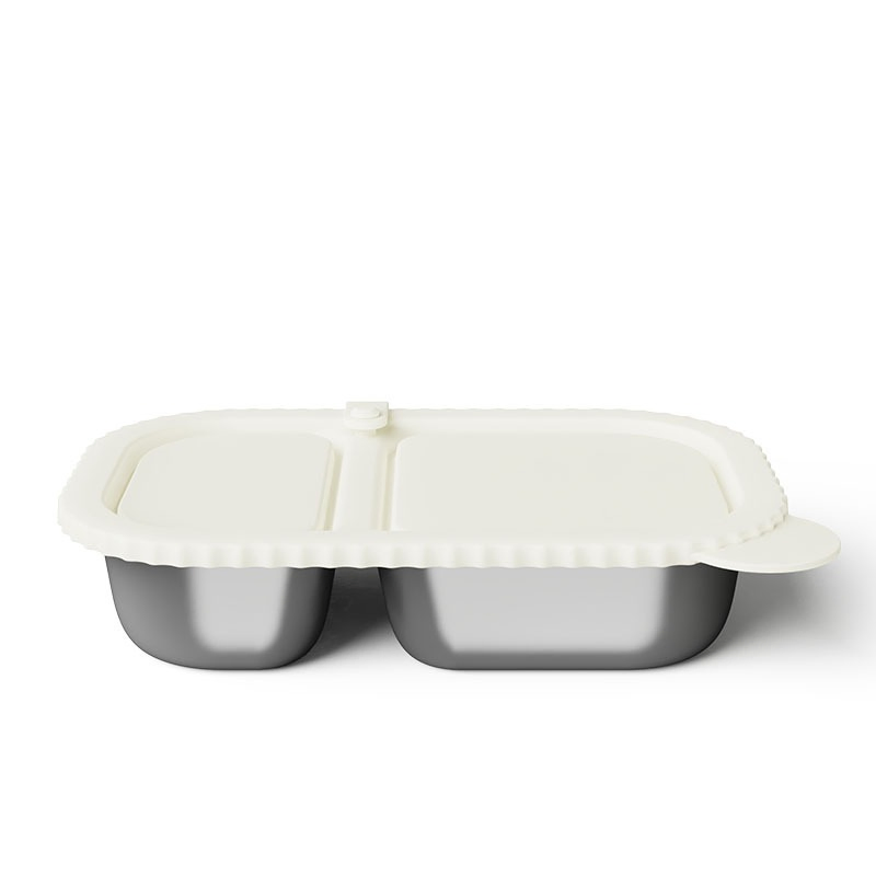 Sustainable 304 Stainless Steel Lunch Box with Silicone Lids