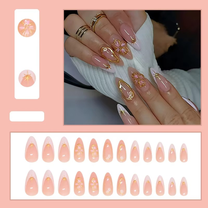 Hot Sale Factory Price 3D Flower Press on Nails Artificial Fingernails