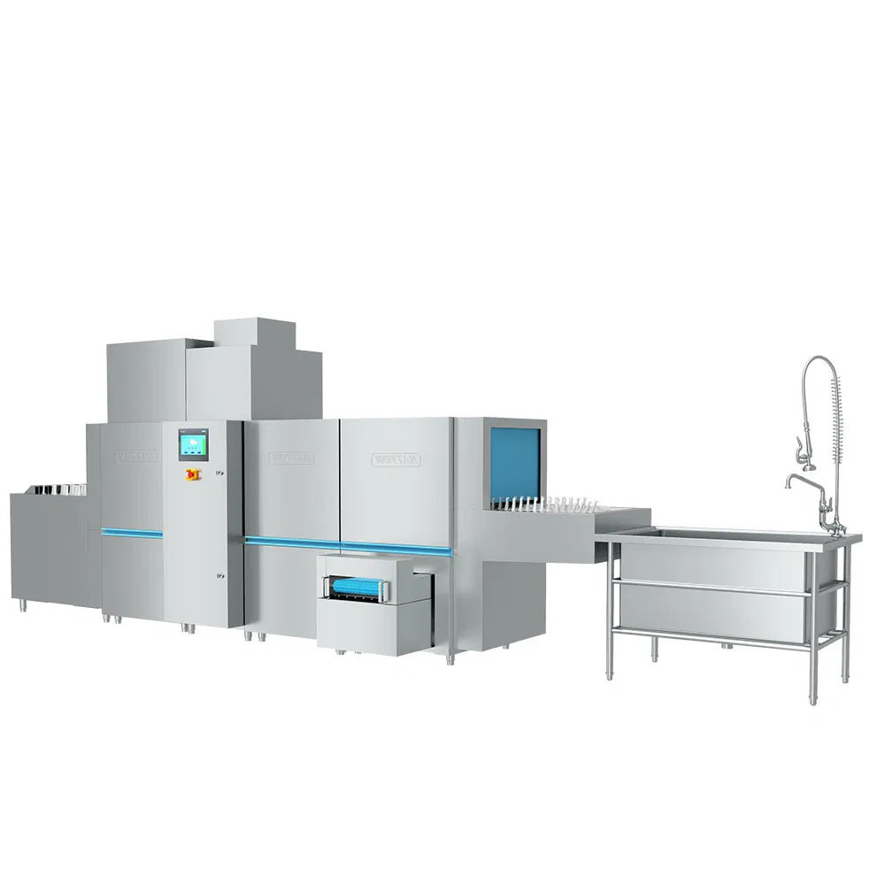 304 Stainless Steel Hatton Flight Conveyor Dishwasher with 2 Rinsing Stations
