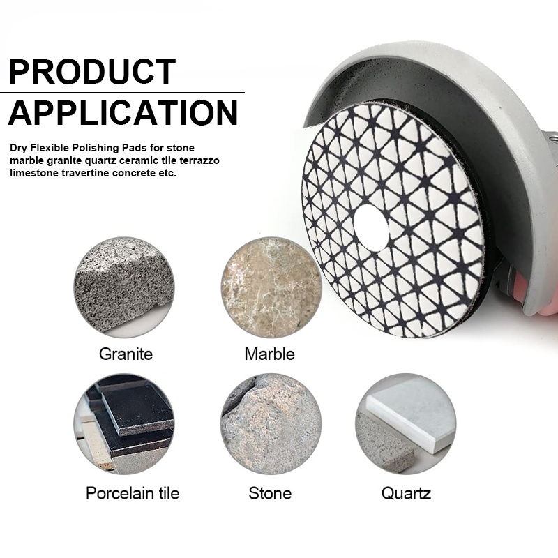 4 Inch 100mm Good Quality Marble Granite Polishing Tools Diamond Dry Polishing Pad for Stone Quartz Concrete