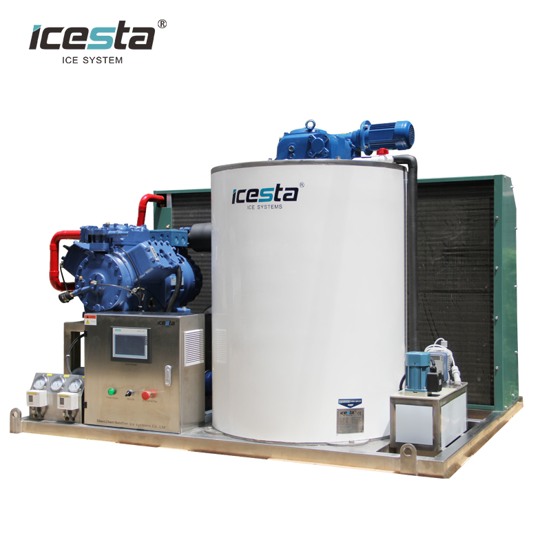 Industrial Small 10t Fully Stainless Steel Flake Ice Making Machine for Food Processing