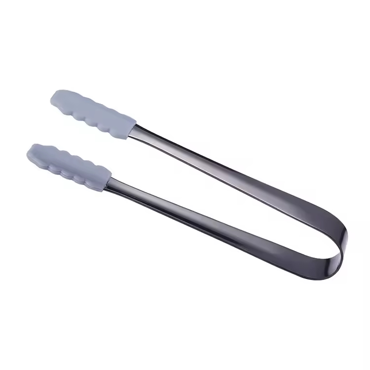 Kitchen Accessories Palm Shape Serving Tongs Buffet Salad Ice Tongs Mini Tongs Stainless Steel BBQ Grill Silicone