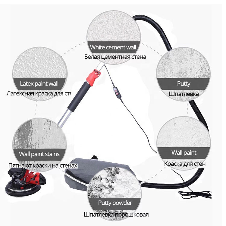 Factory 750W 225mm Power Tools Electric Handheld Foldable Drywall Sander