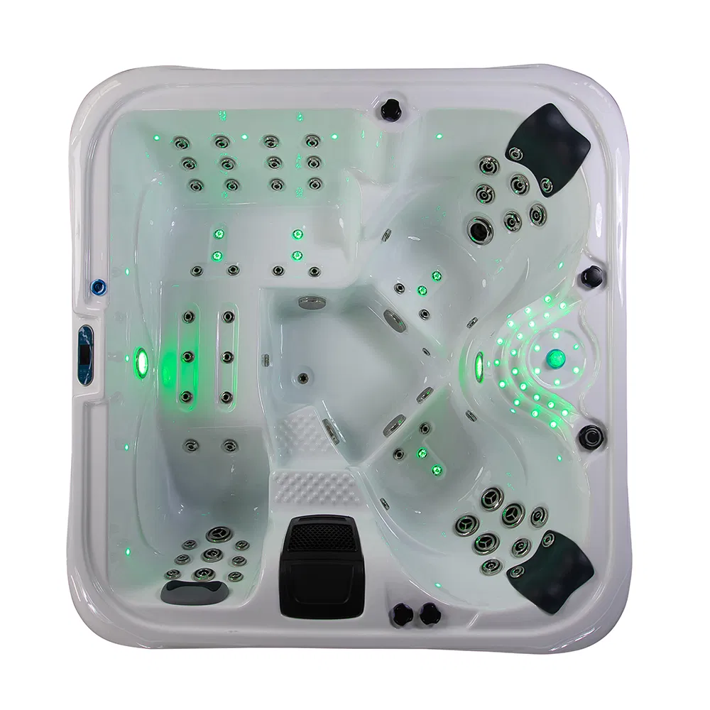 Whirlpool High Quality with LED Light Acrylic Outdoor SPA Massage Bathtub