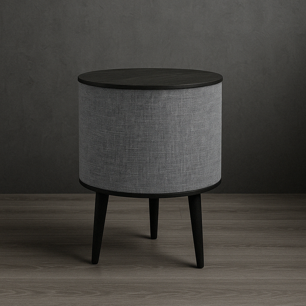 Журнальный столик деревянный черный с полкой